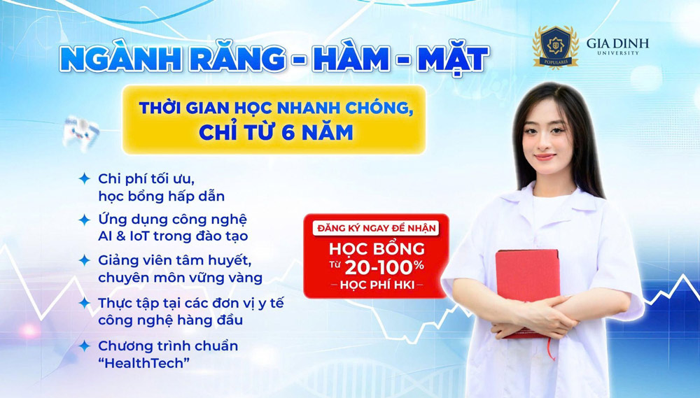 Ngành Răng Hàm Mặt tại Trường Đại học Gia Định đào tạo theo chương trình mới, bám sát thực tiễn, ứng dụng nhiều công nghệ y học tối tân.