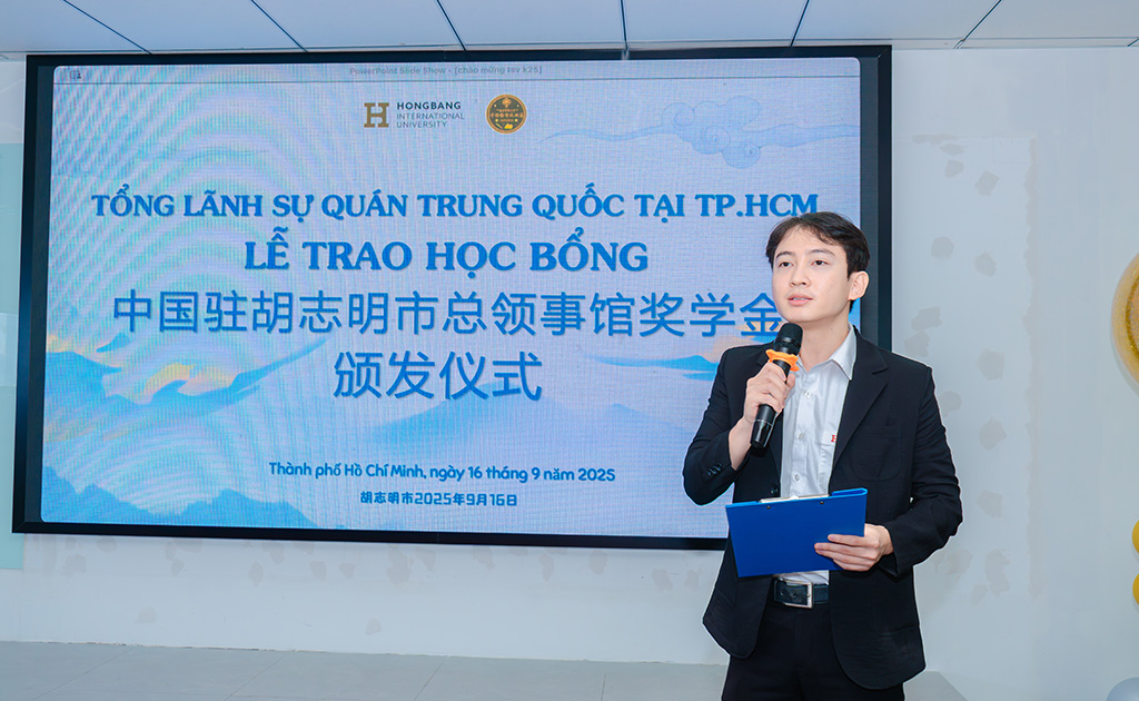 TS. Tô Minh Tùng – Phó Trưởng Khoa Ngôn ngữ và Văn hóa Quốc tế phát biểu tại sự kiện