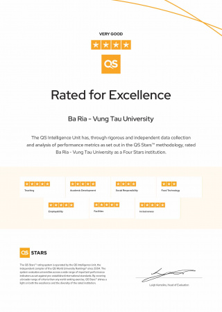 1 1 3 Ba Ria – Vung Tau University Accredited with Four QS Stars™