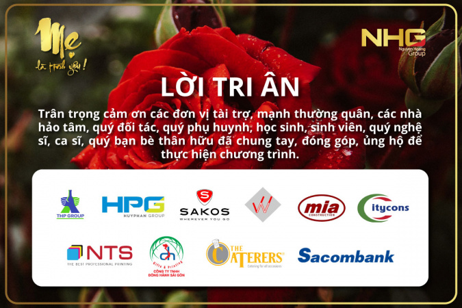 Loi Tri An Nha tai tro 1 Thư tri ân từ Ban tổ chức chương trình Mẹ là Tình Yêu